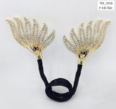 12 Pc Gold Wings Rhinestone Hair Bun Clip - Elegant Floral Metal Hair Bun Maker for Women’s Easy Twist Hairstyles